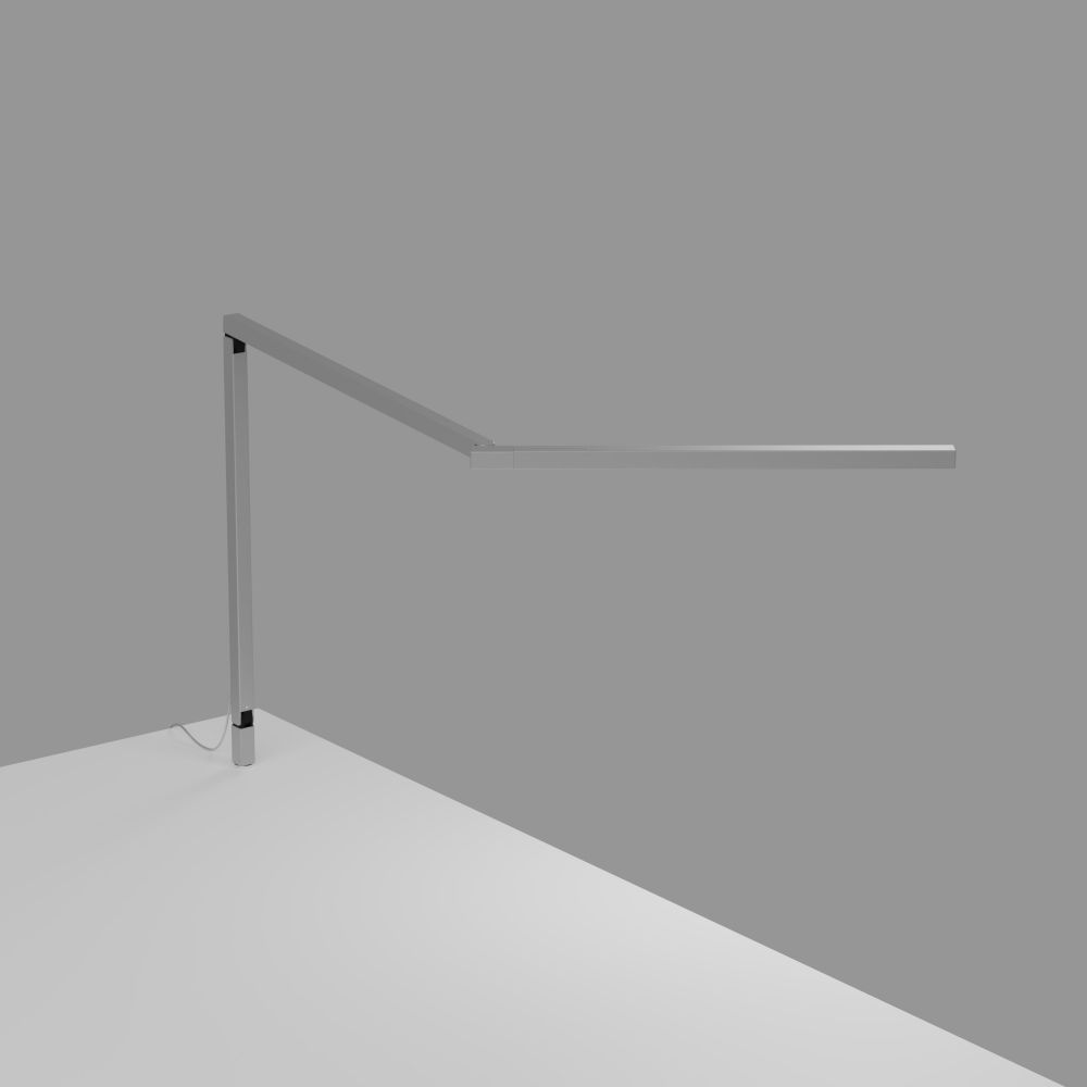Koncept Lighting ZBD3100-D-SIL-THR Z-Bar Mini LED Desk Lamp Gen 4 with through-table mount (Daylight; Silver)